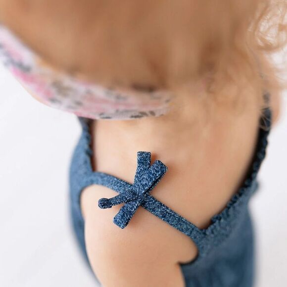 NWOT POSH PEANUT Sleeveless Smocked Bubble Romper - Picture 4 of 5